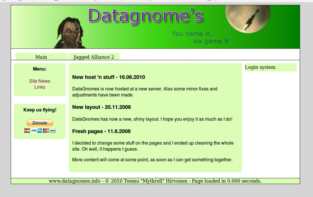 Original Datagnomes site from 2008